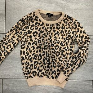 J. Crew Tan and Black Animal Print Sweater